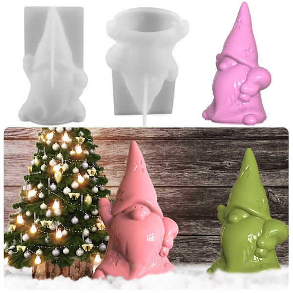 Ny DIY Kristall Epoxy Form Tomte Snögubbe Ljus Silikon A