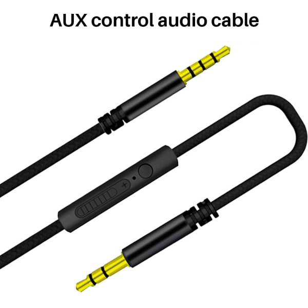 Lydkabel 3,5 mm Hanne til Hanne Audio Aux-kabel med mikrofon for telefonhodetelefoner