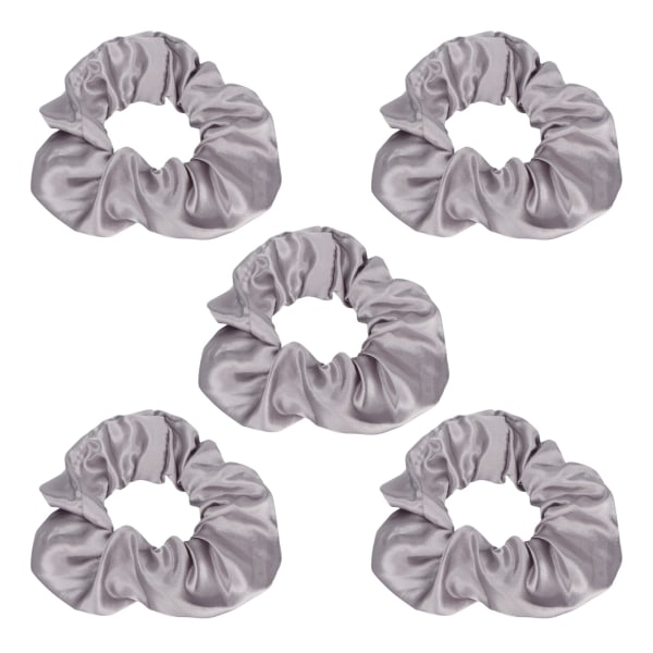 5 stk. Lyse Scrunchies Lysende Grå Satin Elastisk Glød i Mørke Hår Scrunchie til Kvinder