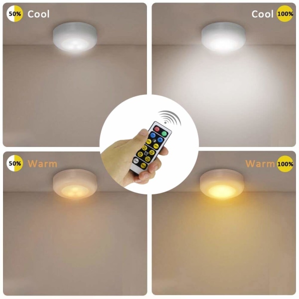 3-pak LED-spotlights med 2 fjernbetjeninger