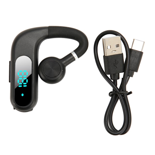 Bluetooth-öronsnäcka V5.3 med brusreducering Handsfree-hörlurar Ultralätt Bärbar 180 graders roterbar mikrofon för företag Svart