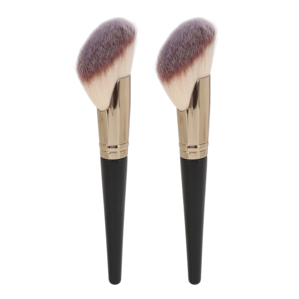 2Pcs Contour Brush Soft Fiber Show Brush Wood Handle Makeup Powder Brush for Salon Travel