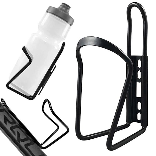 Vandflaskeholder i Aluminium til Cykel - Sort Sort