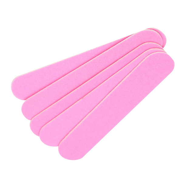 100 st Nagelfilar Dubbelsidiga Nagelbuffert Slipande Polerande Strip Manikyrverktyg Rosa