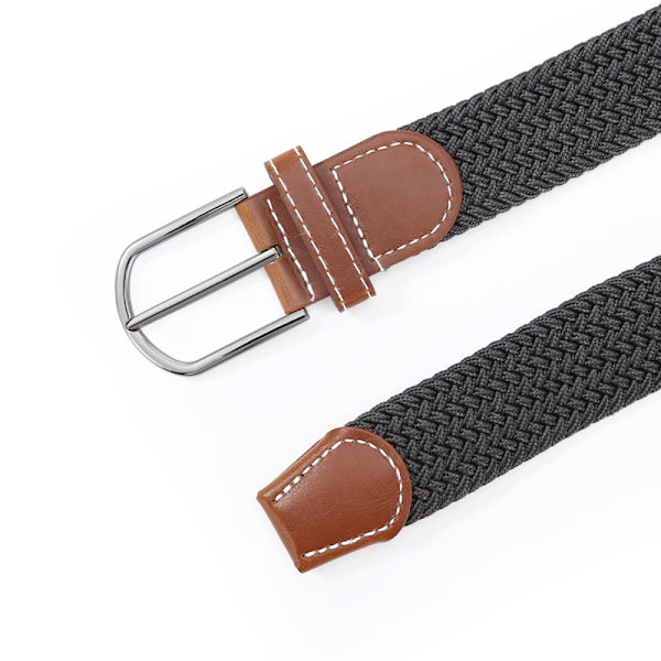 Vævet canvas bælte uden huller, elastisk canvas bælte til både mænd og kvinder Beige 115cm