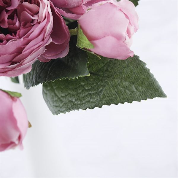 30cm 9-huvud Konstgjorda Blommor Sidenpion Rosbukett BLÅ
