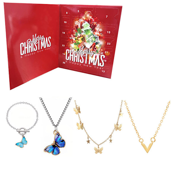 Julkulor Ornament Countdown Kalender Advent Halsband Blind Box 2023 B
