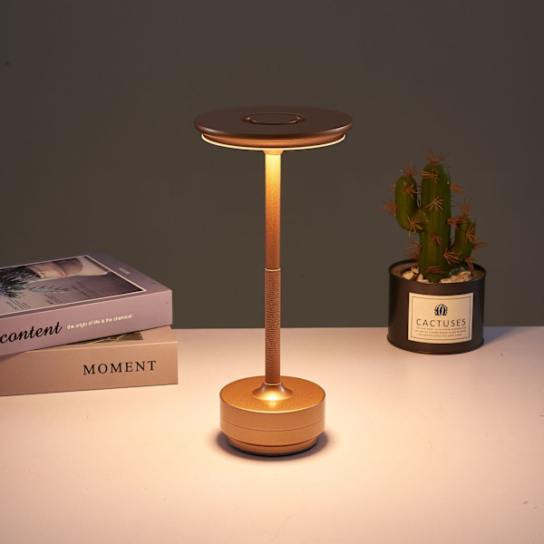 Trådløs berøringsbordlampe vanntett metall USB-lading bordlampe dimmbar C