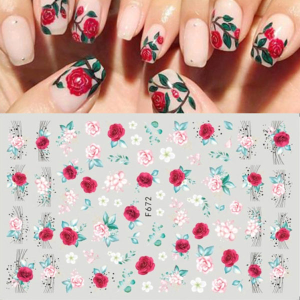 8 Ark Blå Fjäril 3D Nagelkonst Dekaler för DIY