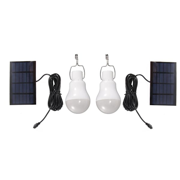 Solpanellampa för tält - Tillbehör, bekvämt 2-pack