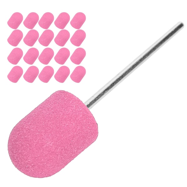 Negleslibebåndsbor Neglekunst polering slibehætte sæt tilbehør (10 x 15 mm) Pink