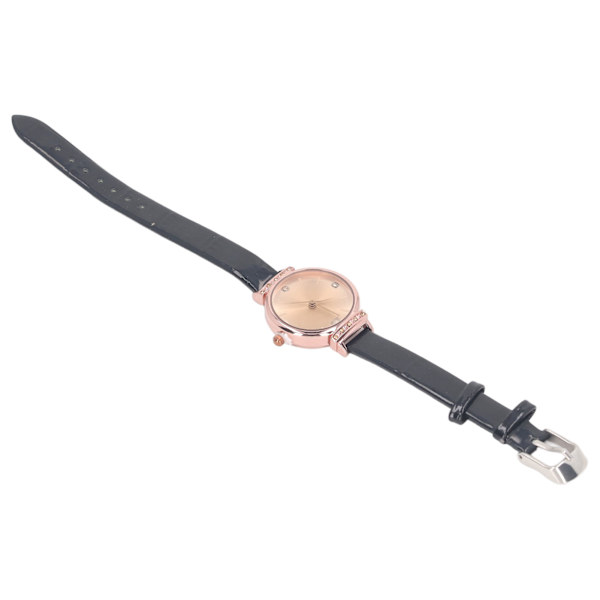 Minimalistisk Klocka för Kvinnor, Ultratunn Läderrem, Casual Mode Armbandsur, Damklockor, Enkel Klänning, Kvarts Analog Svart