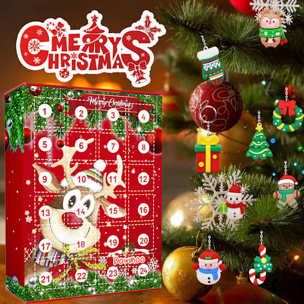 Julälg Nyckelring Blind Box 24 Dagar Kommande Älgfestivalkalender Blind Box Hartsberlocker Presentask 1