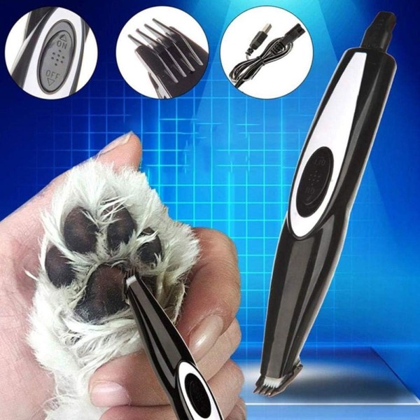 Elektrisk kjæledyrhårtrimmer USB oppladbar trådløs liten hårtrimmer for hunder Katter Poteører Øyne Ansiktshårpleie black