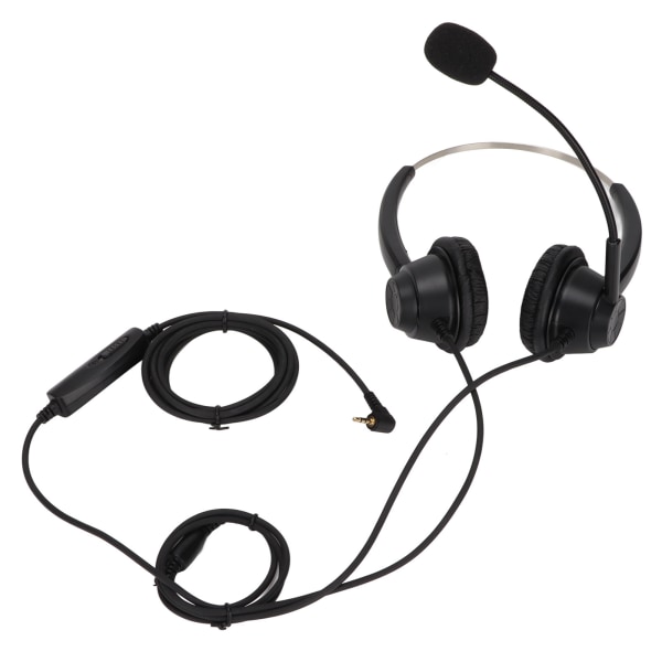 2,5 mm telefon headset binaural støjreducerende callcenter-øretelefon med mikrofon mute til erhvervskundeservice
