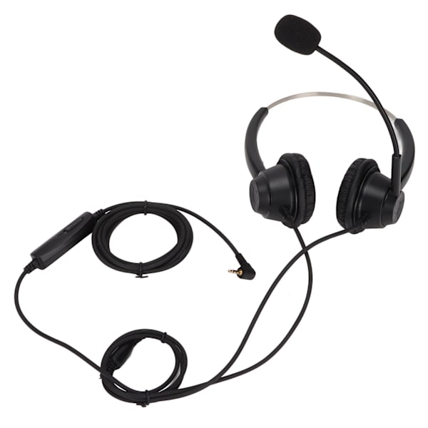 2,5 mm telefonheadset Binaural brusreducerande Callcenter-hörlurar med mikrofon Mute för affärskundtjänst