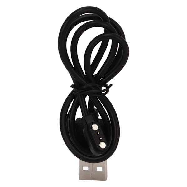 2-pins klokkelader Magnetisk Universal Bærbar Smartklokke USB-ladekabel Svart 2,8‑9 mm