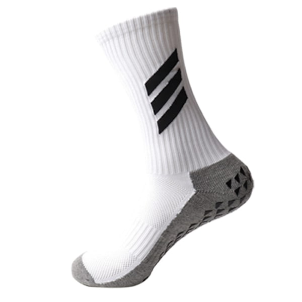 Mænds Sokker Tykkelse Kort Rør Midt Rør Fodbold Sokker Stribet Anti-Slip Slidstærk Atletiske Sokker White Long Average Size