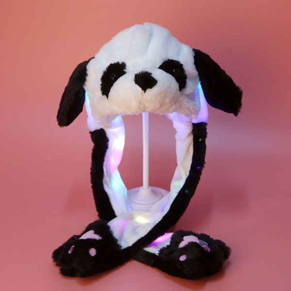 Plysch och varm kaninmössa, LED-ljus hopphatt Luminous Large Stitch