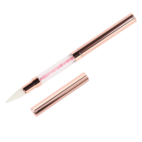 Kaksipäinen pistekynävahakärki tekojalokivipoimintatyökalu Dotting Pen Manikyyri nail art (vaaleanpunainen)