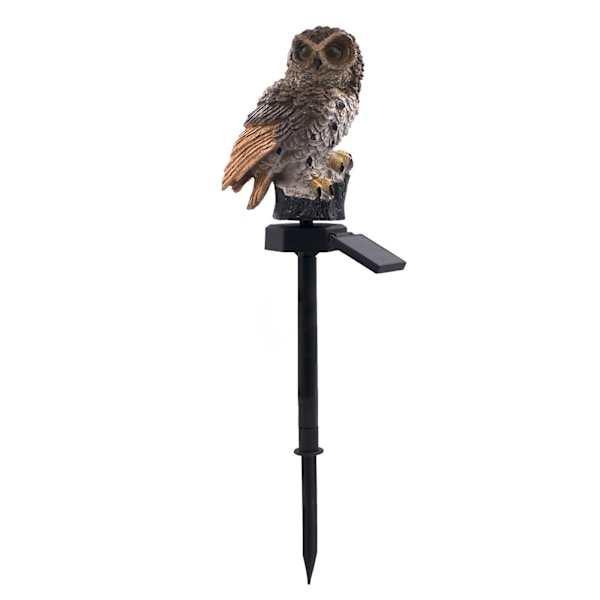 Solcelle Resin Lys Hage Lampe Utendørs Led Vanntett Jord Lampe Owl [Brown]]