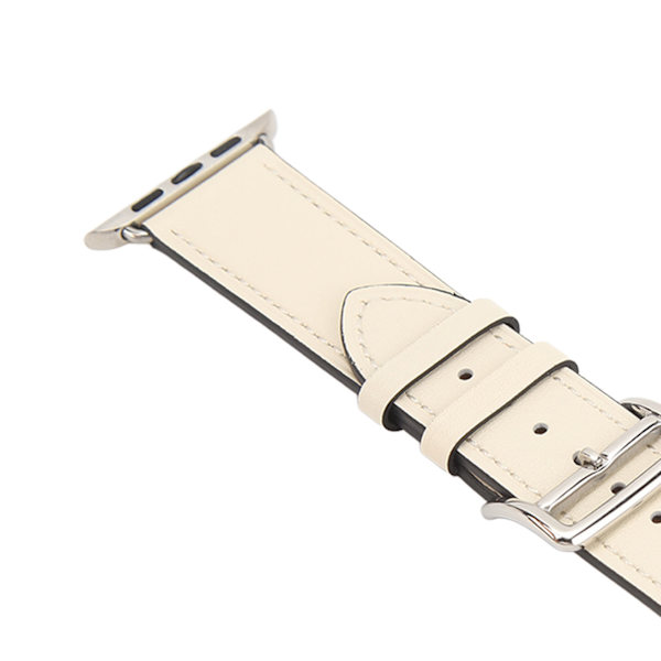 Smartwatchband, Armband i Läder, Smartwatchtillbehör för IOS Watch Series SE 8 7 6 5 4 3 2 1 42mm 44mm 45mm Beige