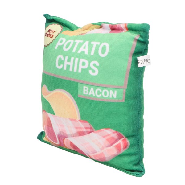 Plush Hundeleksak Potatischips med Inbyggd Rasselpapper Bittålig Pipande Snacksäck Hundeleksak för Valp Lammrullen Grön