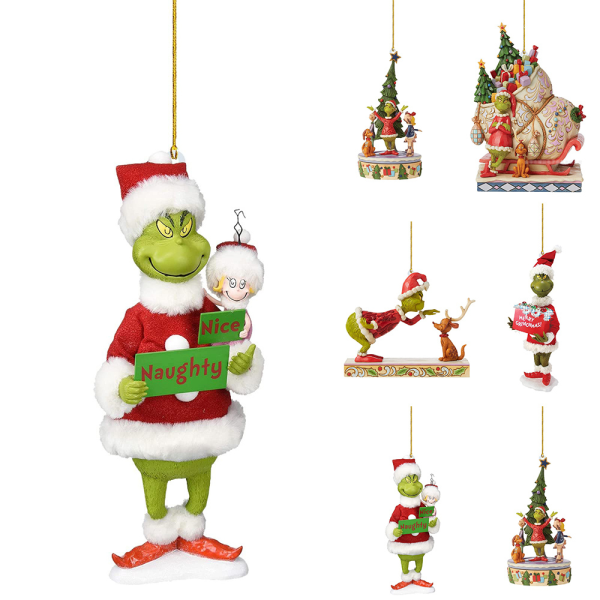 Joulu Grinch -koristeet Joulukuusiin Ripustettava Hahmo-riipus Koriste A