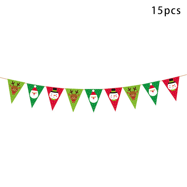 Amazon Julepynt Hengende Flaggbanner God Jul Fest Bakgrunn Bokstaver for Dekorasjon Hengende Flagg Style 2
