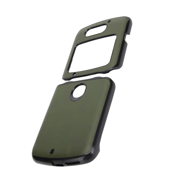 Skyddande mobilskal för Motorola Razr 5G, stötsäkert läderfodral, Grön