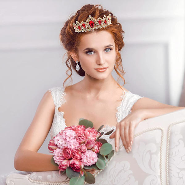 Krystal Bryllupskrone med Kam Parad Tiara Kroner Strass Krone