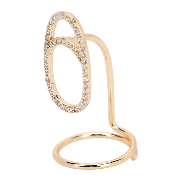 Fingerneglringe til Kvinder Rhinestones Eksklusiv Moderigtig Fingernegl Dæk Ring Neglekunst Dekoration Guld