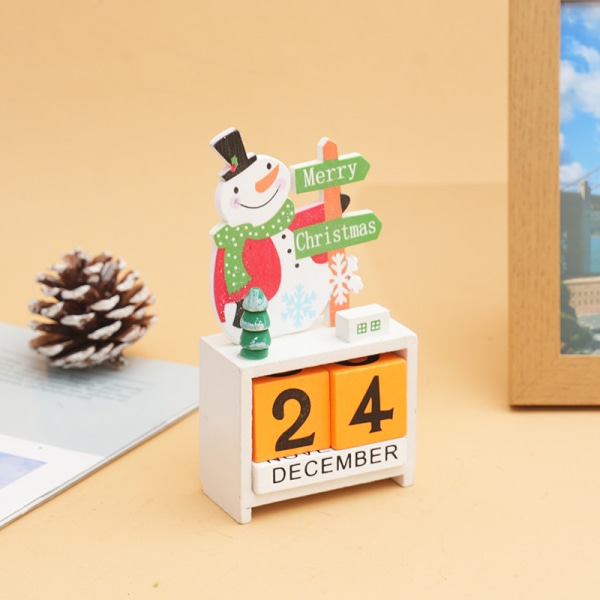 Julegave Barneleke Trekalender Skrivebordsdekorasjon Julenissen juletrepynt Calendar Snowman