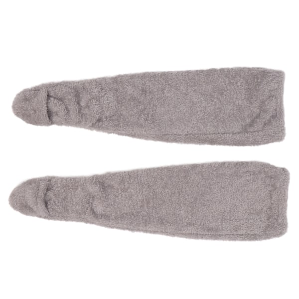 Över Knä Fuzzy Strumpor Vinter Hem Sov Mjuk Tjock Andningsbar Plysch Strumpor Benvärmare Grå