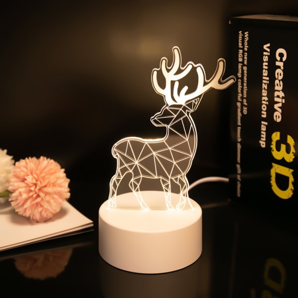 3D Mini nattlampe Kreativ berøringsaktivert akryl bordlampe nattlys Aktivitetsgave Bixin