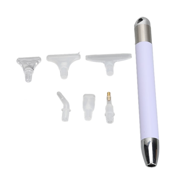 Rechargeable Rhinestone Painting Pen LED Rhinestones Pickup Tool with 6 Pen Tips for Nail Art Taro Purple