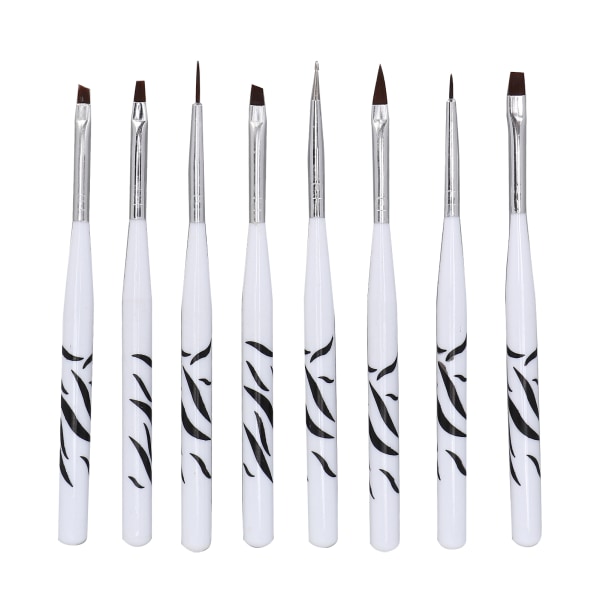 8 st Nail Art Pensel Set Professionell Hem Nagelsalong Nagelmålning Ritning Liner Pensel för konstnär nybörjare