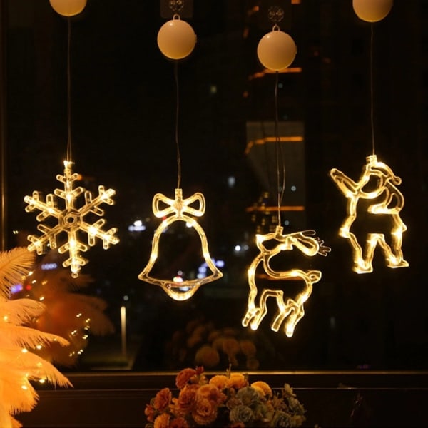 Julelys LED Julesugekop Lys Elk Bell Room Fest Julefestival Dekorativ Christmas Tree