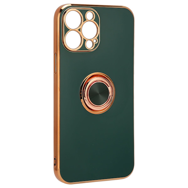 Matkapuhelimen kuori Rose Gold -sähköpinnoitettu rengaspuhelin kotelo Naisille Ultra Ohut Pehmeä TPU Puhelin Kotelo iPhone 13 Prolle Tummanvihreä