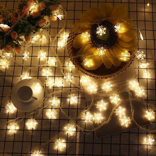 2 lägen jul snöflinga ljusslingor perfekt fest julbelysning