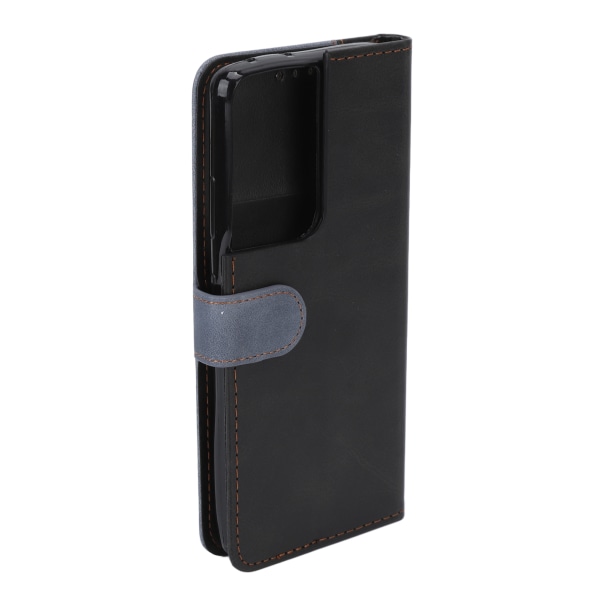 Telefonpung-etui Flip Type Magnetisk PU-læder Telefonpung-cover til Samsung Galaxy S21 Ultra Grey