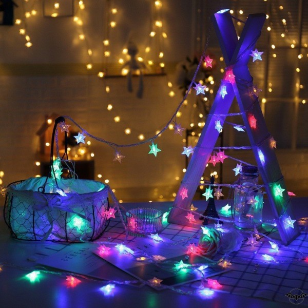 Christmas Ornamental Festoon Lamp Blinkande ljus String Light Starry Sky LED Twinkle Light Warm White 4.5M30led-Battery