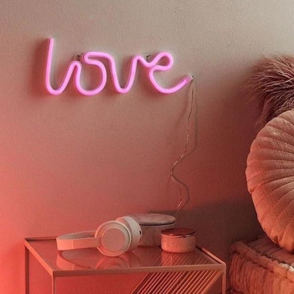 Love Neonlampe - Gul Rosa