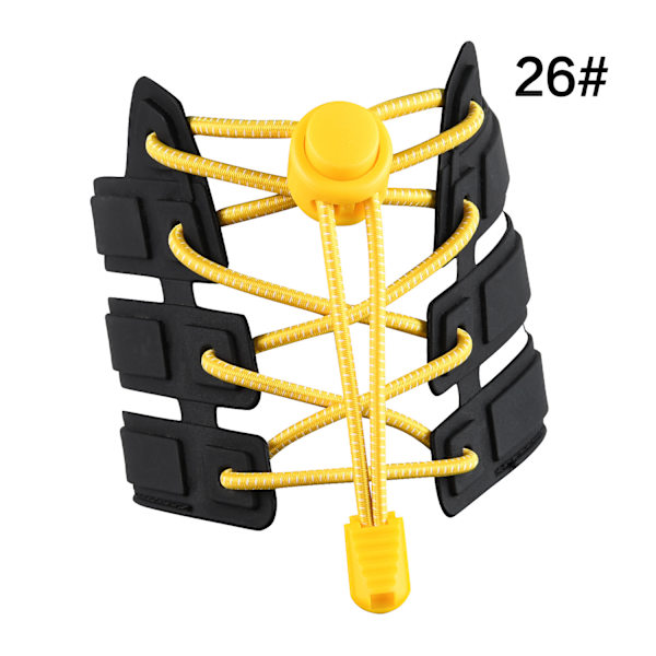 Lazy snørebånd, børnesikkerhed, ingen behov for at binde snørebånd, spænde med hvide prikker, elastisk reb, sports snørebånd Yellow 120cm