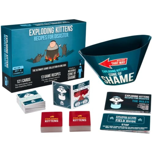 Exploding Kittens Recipes for Disaster Deluxe Spelset av Exploding Kittens - Kortspel för Vuxna Tonåringar & Barn blue