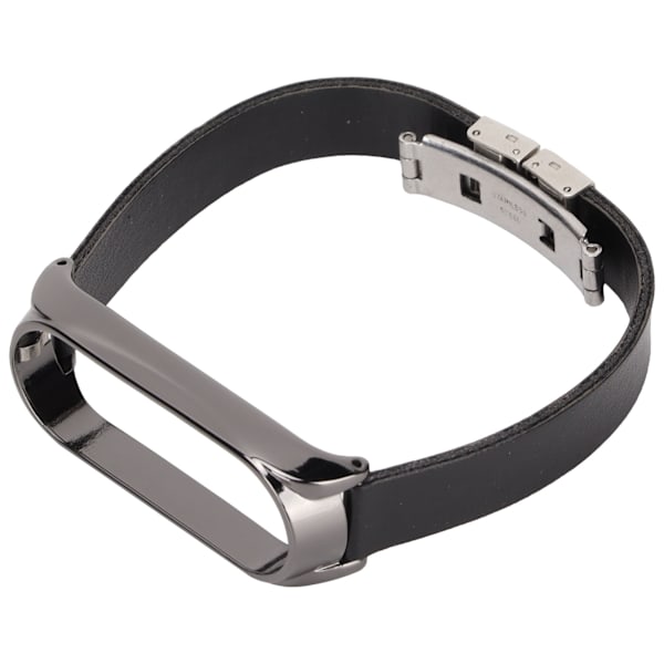 Læderrem Kompatibel med Xiaomi Mi Band 6 Smartwatch Udskiftningsrem Armbånd Håndledsrem Sort Krop Sort Skal