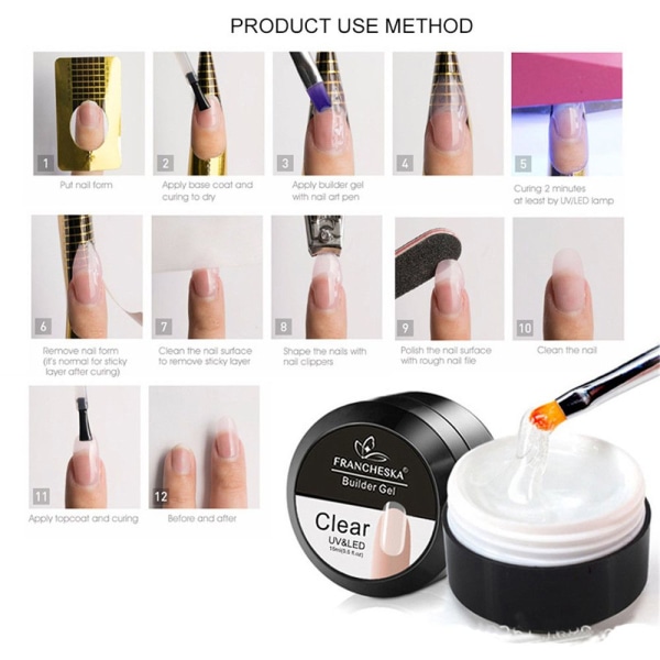 15ml Nagelförlängningsbyggargel Nagelkonst Förlängning Lim F02
