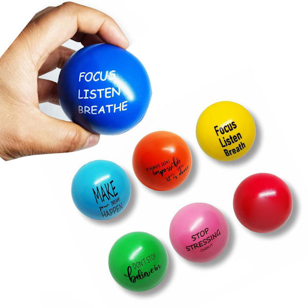 Stressbolde Decompressing Bold med Motiverende Citater Håndøvelser Bold Fidget Legetøj til Børn og Voksne til at Lindre Angst og Stress