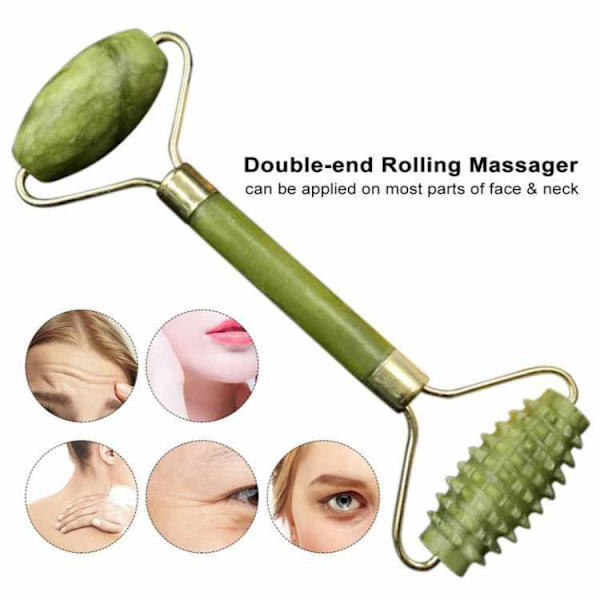 Gua Sha Massage Kit Stor Solbrun - Grøn
