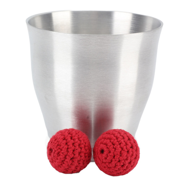 Magnetism Tricks Cup Röda Bollar Set Oändlig Kul Aluminium Chop Cup för Scenföreställning Rekvisita